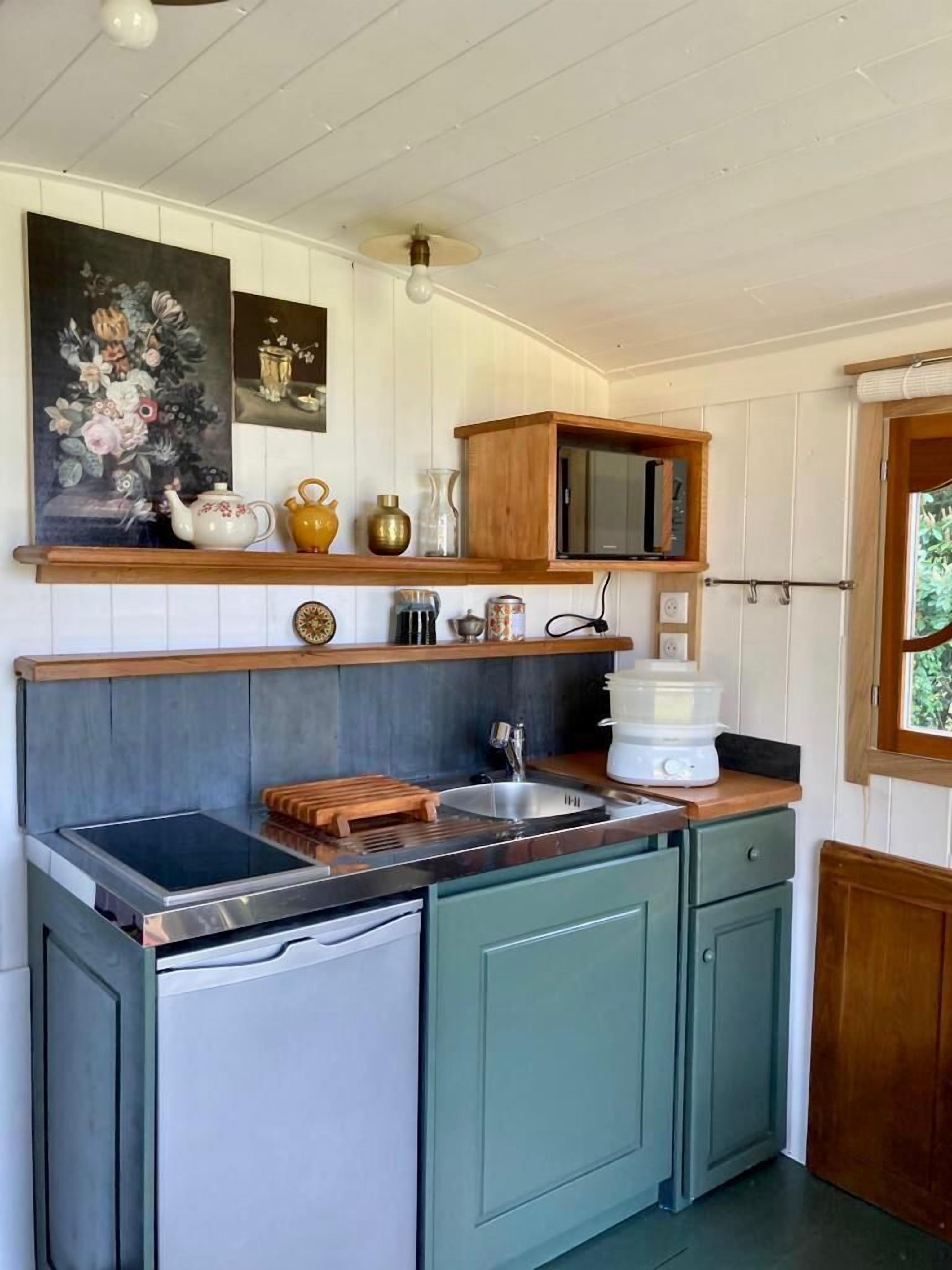 Wooden trailer unusual accommodation for 2