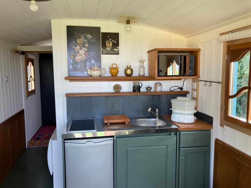 Wooden trailer unusual accommodation for 2