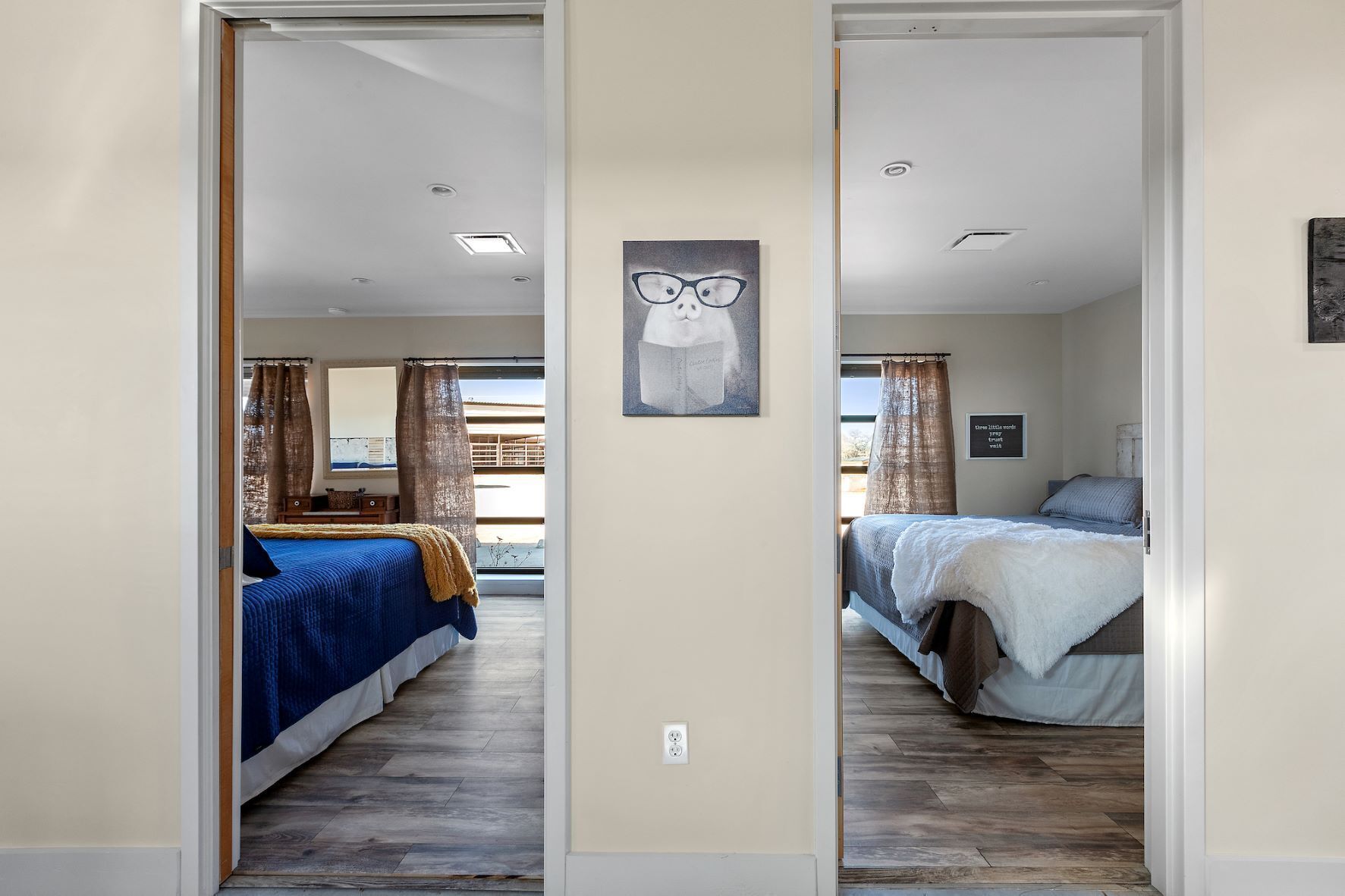 Amazing outdoor patio with fireplace!  Handicap accessible. Dog Friendly.