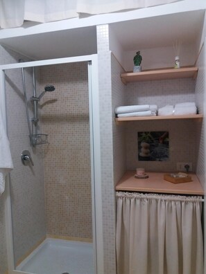 Dusche, Haartrockner, Bidet, Handtücher