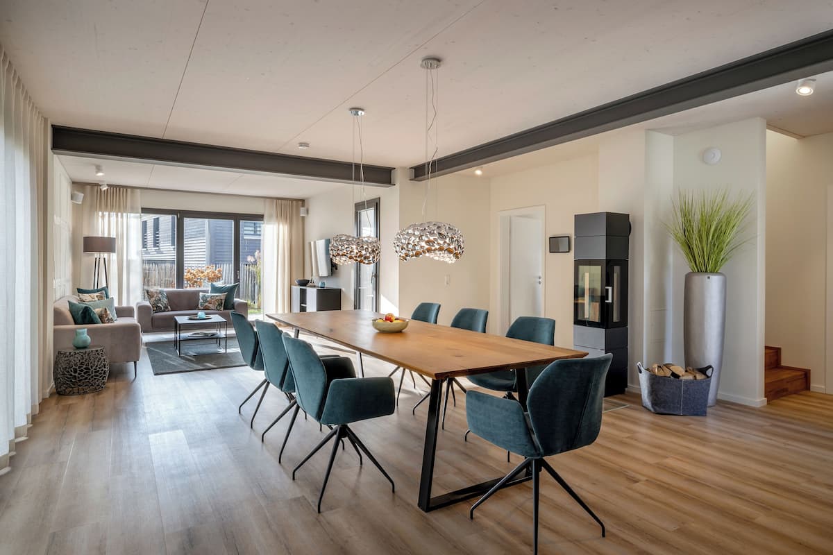 Luxury Chalet | Living area | 40-inch TV with digital channels, fireplace, tablet