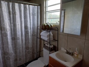 Shower, towels - #7 Studio sunset islands view, queen bed, bath & kitchen 10 min to town & beach (Tortola)