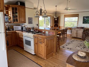 Mikrobølgeovn, oppvaskmaskin, kaffetrakter/tekoker og kjøkkenutstyr