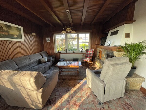 TV, fireplace, DVD player, ping pong