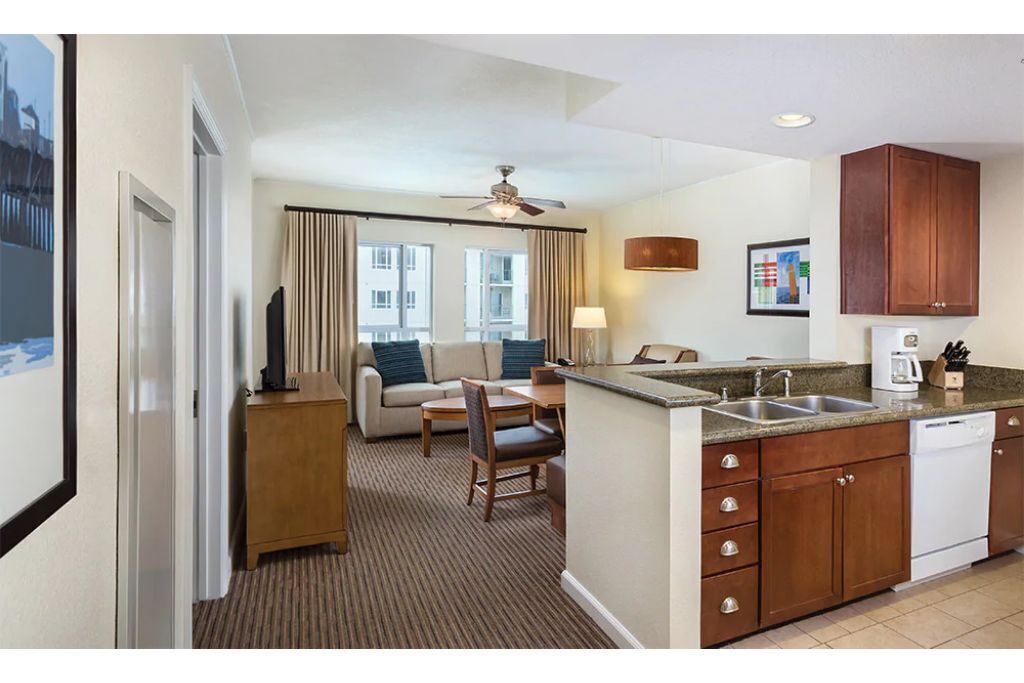 Enjoy the waves of the beach across from the Oceanside Pier