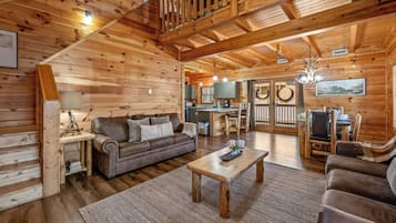 Una Smart TV, una chimenea, videojuegos, libros