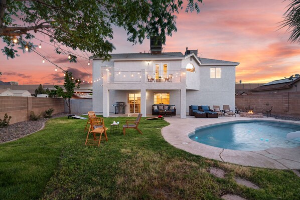 Outdoor pool, a heated pool