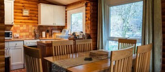 Self-Catering log cabin near Plockton and the Isle of Skye secluded, well equipped and dog friendly.