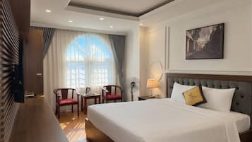 Free minibar items, desk, blackout curtains, soundproofing