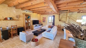 Smart TV, DVD player, books, stereo