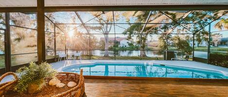 Outdoor pool, a heated pool