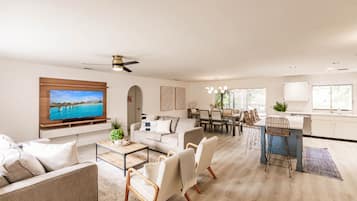 Smart TV, libros y estéreo