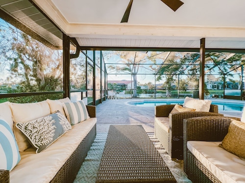 Luxury Waterfront Home with Pool. Minutes to Sanibel & Fort Myers Beach. 