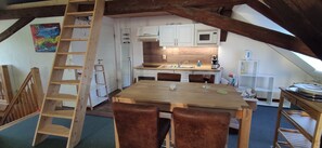 Fridge, microwave, oven, stovetop - Large loft apartment, private entrance, e-charging station and free parking space (Schwerin)