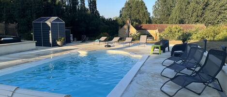 Piscine extérieure, piscine chauffée