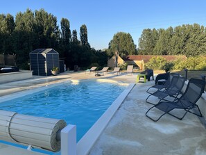 Piscine extérieure, piscine chauffée