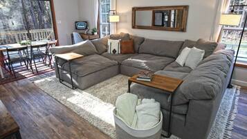 Smart TV, DVD player, books, video library