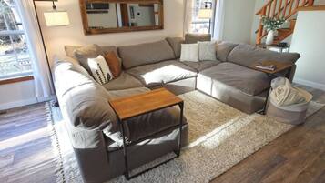 Smart TV, DVD player, books, video library