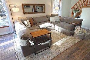 Smart TV, DVD player, books, video library