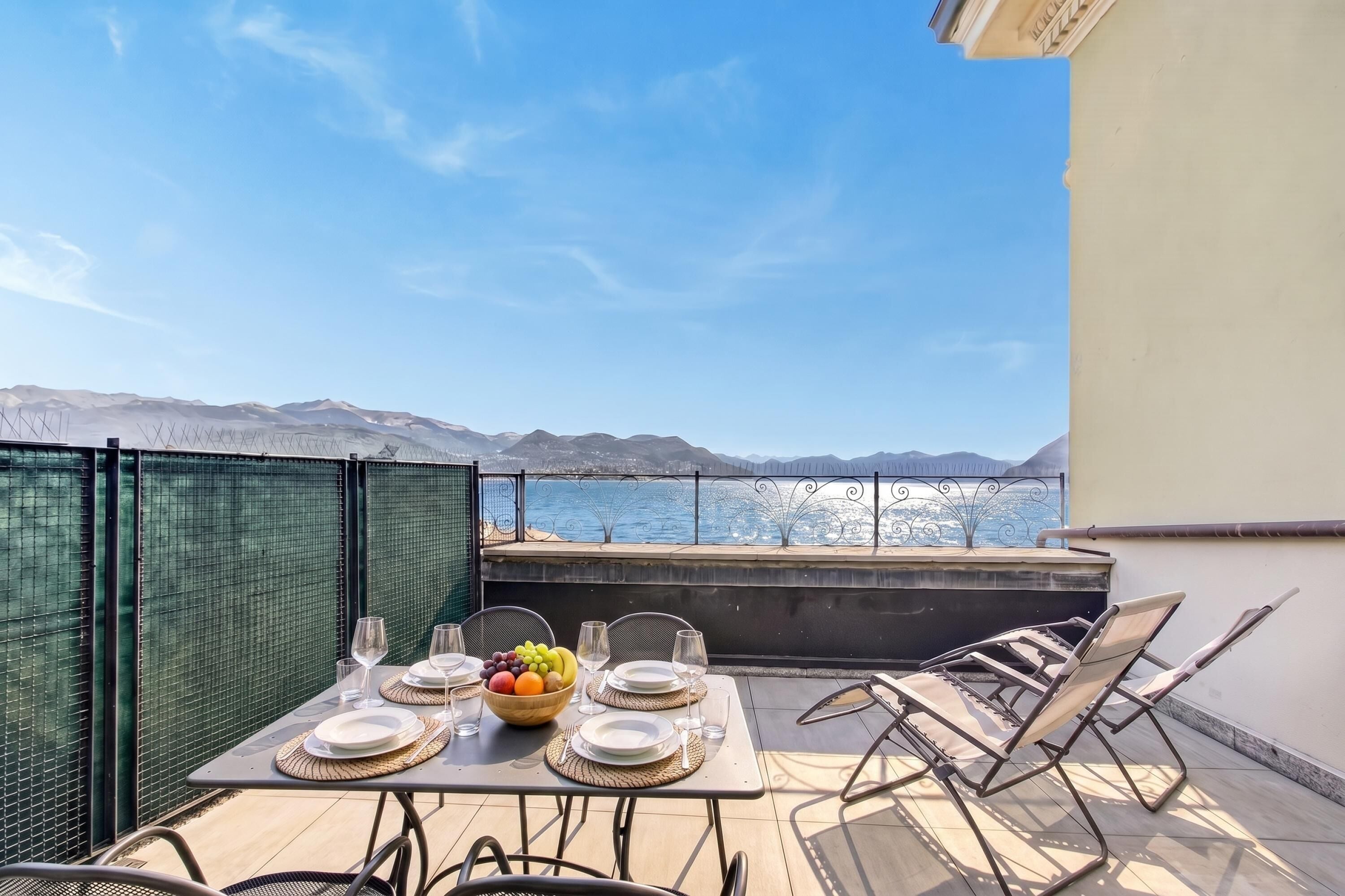 패밀리 펜트하우스, 침실 여러 개, 해변 (Rooftop On Stresa Lake View) | 테라스/파티오