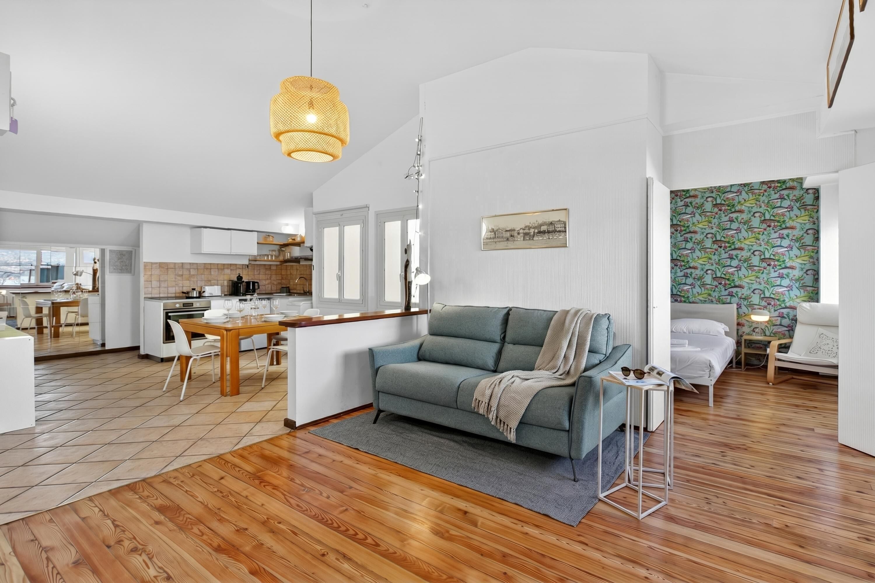 Family Penthouse, Multiple Bedrooms, Beachside (Rooftop On Stresa Lake View) | Living area | Stereo