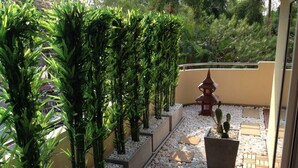 Appartement, 1 chambre, balcon, vue ville | Jardin