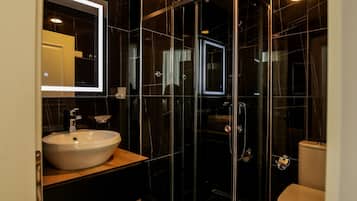 Free toiletries, hair dryer, bathrobes, heated floors