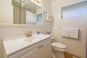 Dusche, Haartrockner, Handtücher