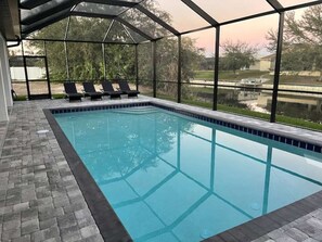 Outdoor pool, a heated pool