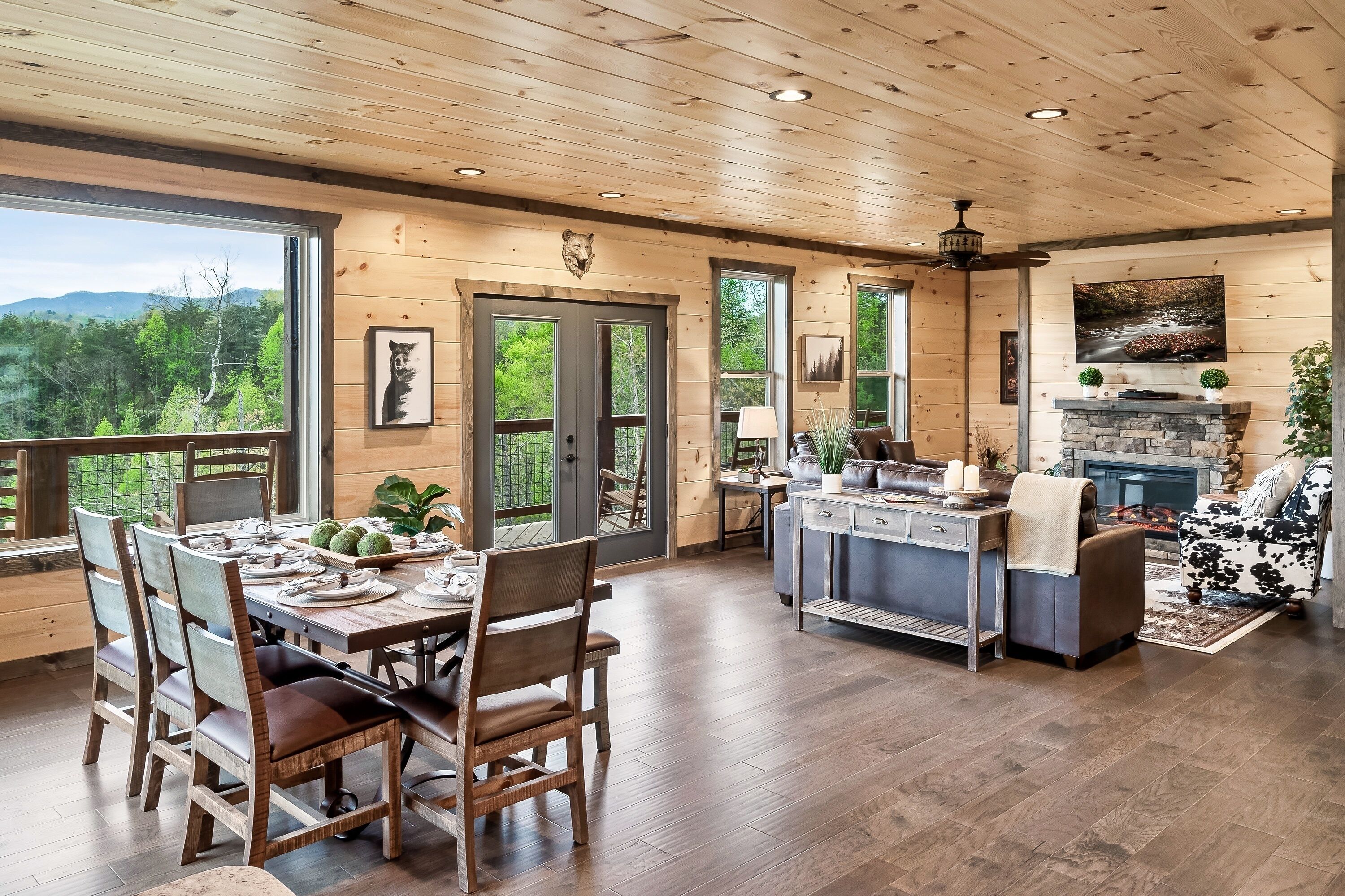 Smart-TV, Kamin, Videospiele, Bücher