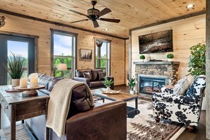 Smart TV, fireplace, video games, books