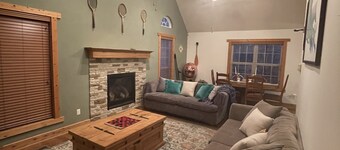 Cozy, cabin in the woods perfect for hanging out.