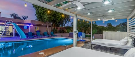 Outdoor pool, a heated pool