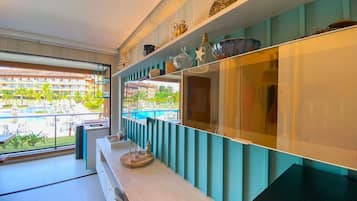 Family Apartment, Pool View, Ground Floor | Living area