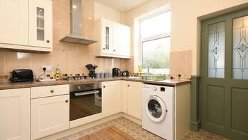 Fridge, microwave, oven, electric kettle