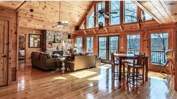 TV connectée, cheminée, jeux vidéo, lecteur de DVD