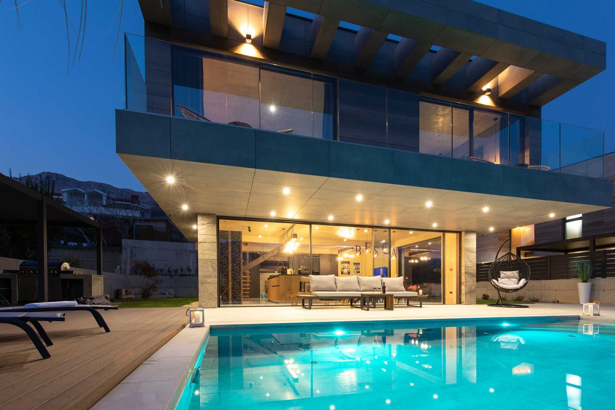 An infinity pool, a heated pool