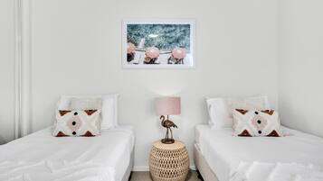 2 bedrooms, desk, iron/ironing board, travel crib