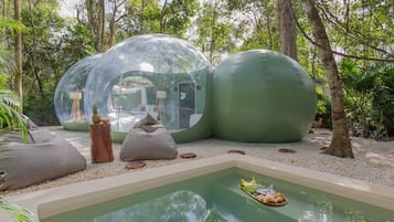 Phòng Suite Premium, hồ bơi riêng, quang cảnh vườn | Bộ đồ giường cao cấp, chăn bông, nệm có lớp đệm bông