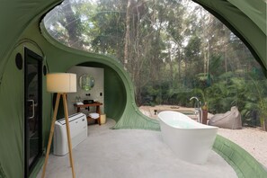 Premium Suite, Private Pool, Garden View | Bathroom | Shower, rainfall showerhead, hair dryer, towels - Oom Bubble Boutique Riviera Cancun - Adults Only (Puerto Morelos)
