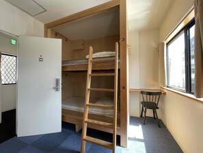 Basic Shared Dormitory, 1 Bedroom | In-room safe, laptop workspace, blackout curtains, bed sheets - St.COROHOUSE - Hostel (Fukuoka)