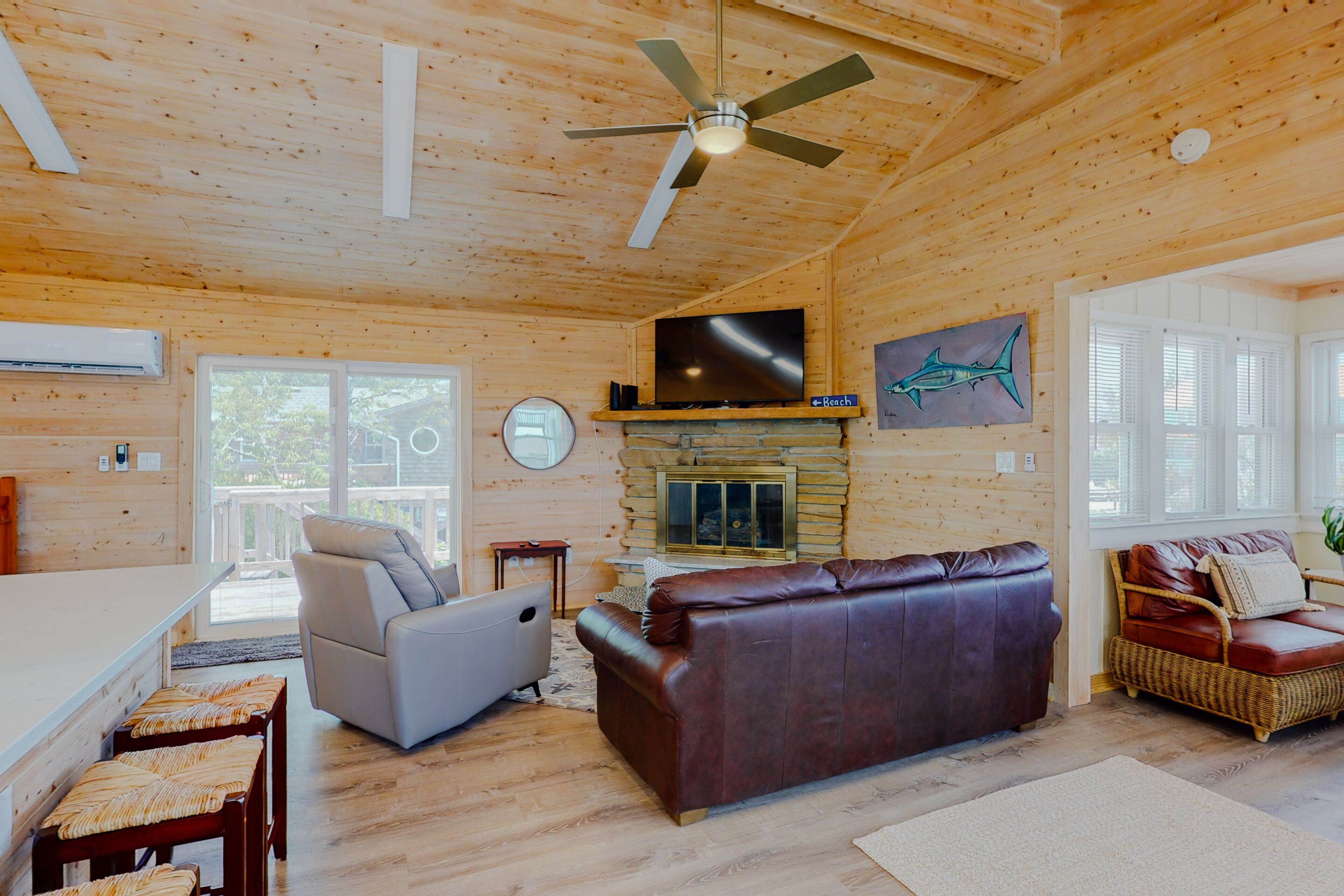 Water-view home with private hot tub, 2 kitchens, & W/D - steps to beach access