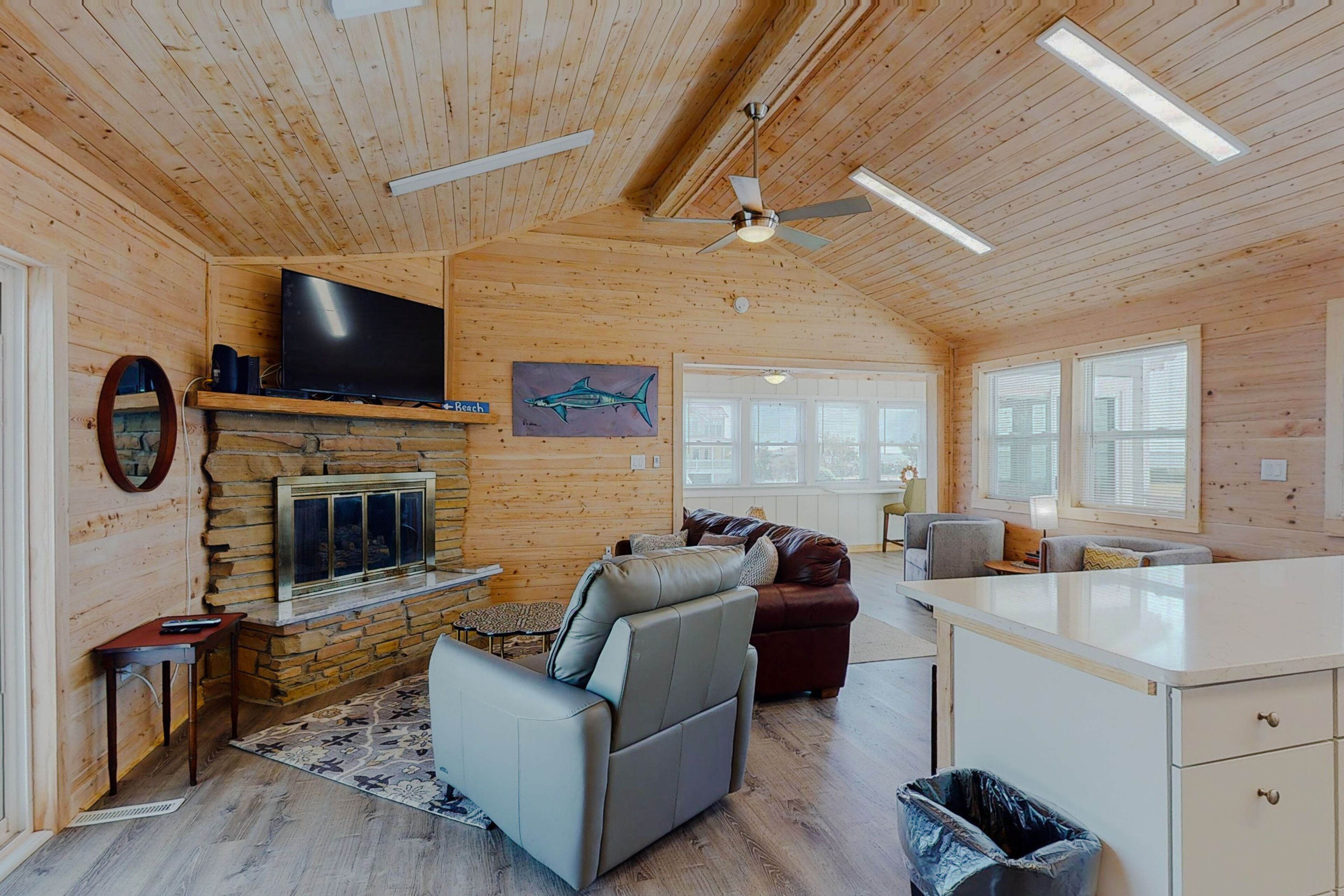 Water-view home with private hot tub, 2 kitchens, & W/D - steps to beach access