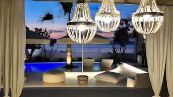 Byblos Aqua, The Amazing Sea Front Villa | Living area | TV, heated floors
