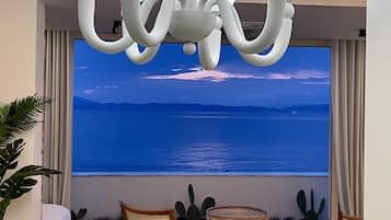 Byblos Aqua, The Amazing Sea Front Villa | Living area | TV, heated floors