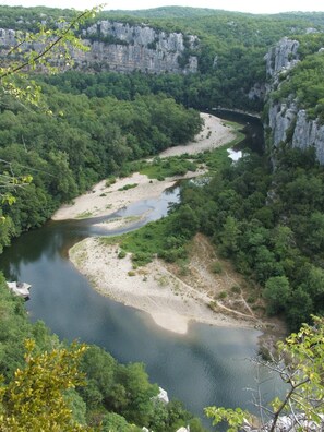 Aerial view - VERY NICE CHALET 4 pers air conditioning SWIMMING POOL RIVER SOUTH ARDECHE (Gravières)