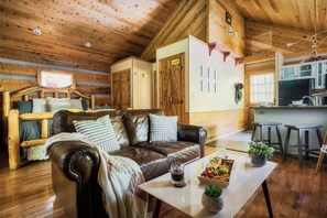 TV, fireplace - Ultra Fun Cabin w/ Cinema, Arcade, Fire Pit, Tub! (Sevierville)