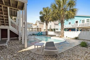 A heated pool - Cherry Bomb by Brunswick Vacation Rentals w/ Heated Pool, Elevator, 2nd Row Home (Ocean Isle Beach)