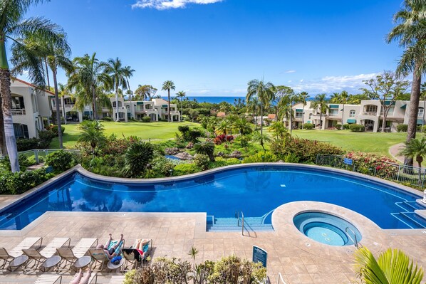 A heated pool - Palms at Wailea #1605 Tropical Garden View Ground Floor, Wifi, Shared Hot Tub (Wailea)