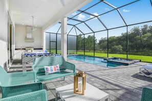 Outdoor pool, a heated pool